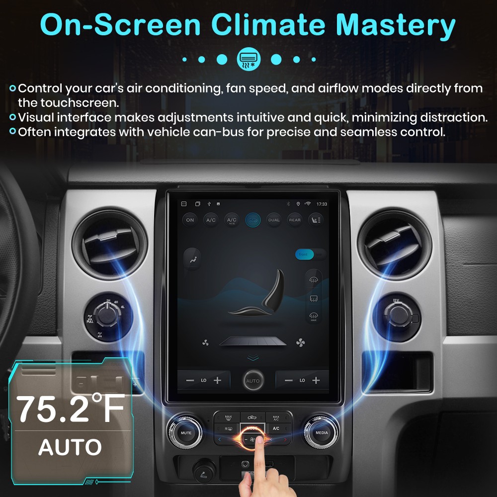 For Ford F150 2009-2012 4G CarPlay 4+64GB Android15 12.1“Car Radio GPS Navi WIFI