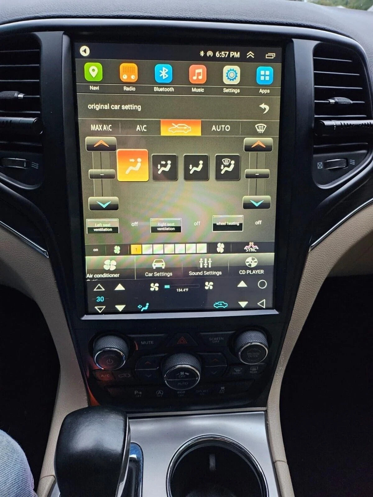 12.8″ Android Car RadioCarplay Stereo HD GPS For 2014-2020 Jeep Grand Cherokee
