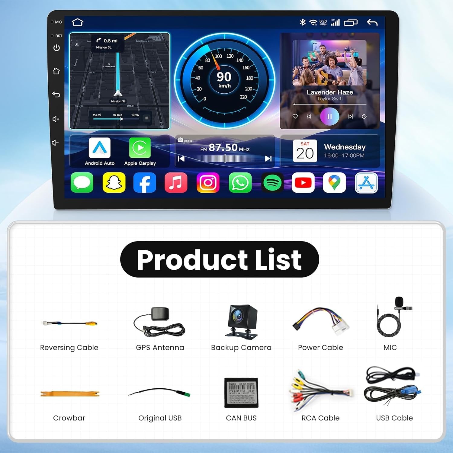 4+64GB For Ford F150 2009-2012 Apple Carplay Android 13 Car Stereo Radio GPS Nav