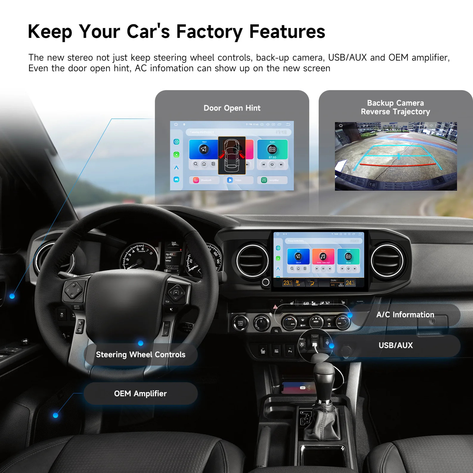 Dasaita CarRadio 11.6″ For Toyota Tacoma 2016-2023 CarPlay GPS 8G+256G