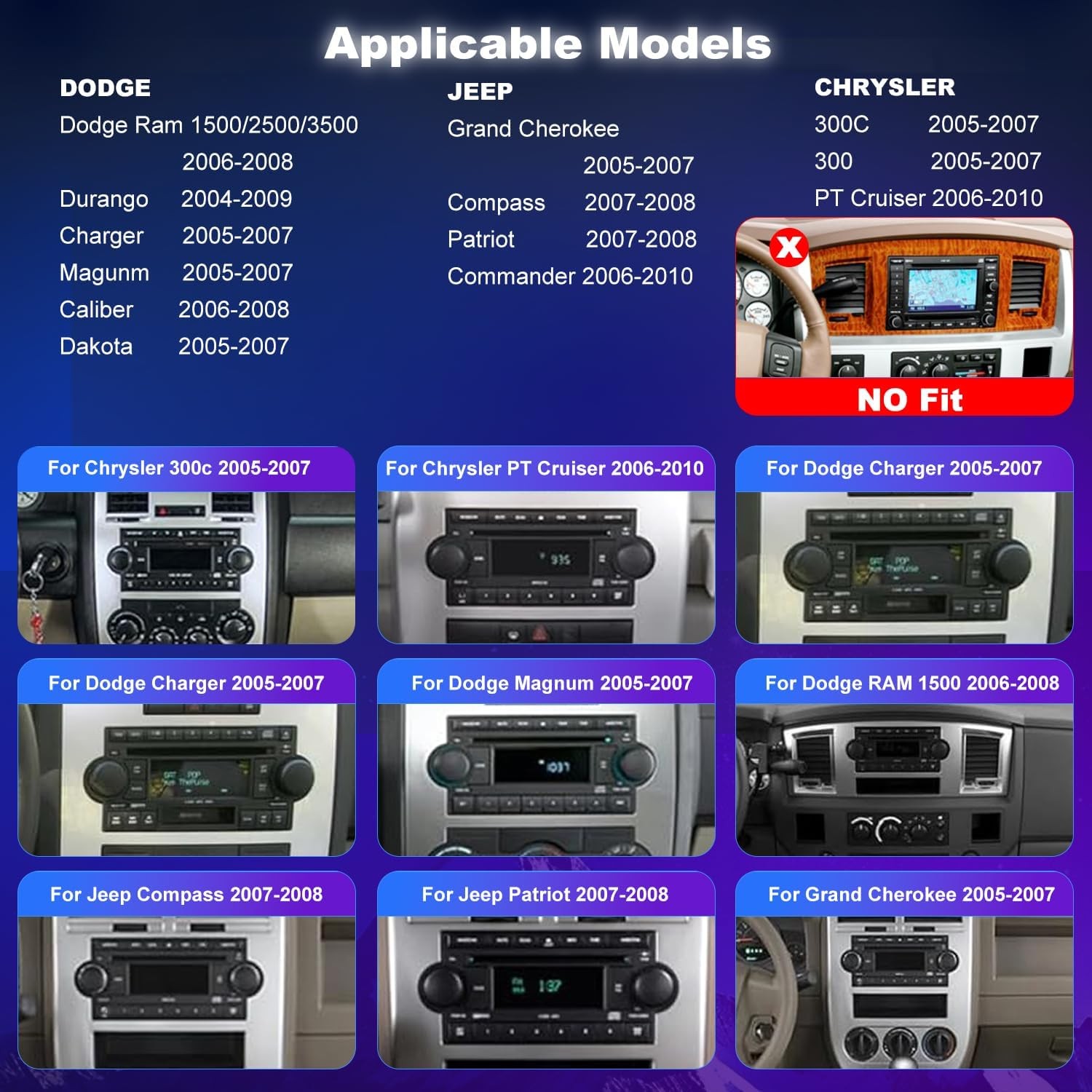 For 2005 2006 2007 Chrysler 300 Android 15 CarPlay 7″ Car Stereo Radio GPS FM