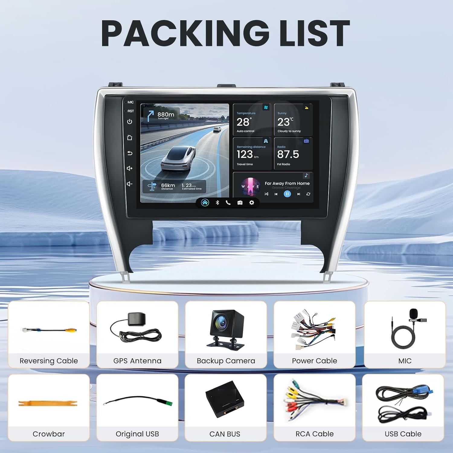 128GB Android 13.0 For Toyota Camry 2015-2017 Car Stereo Carplay Radio GPS Navi