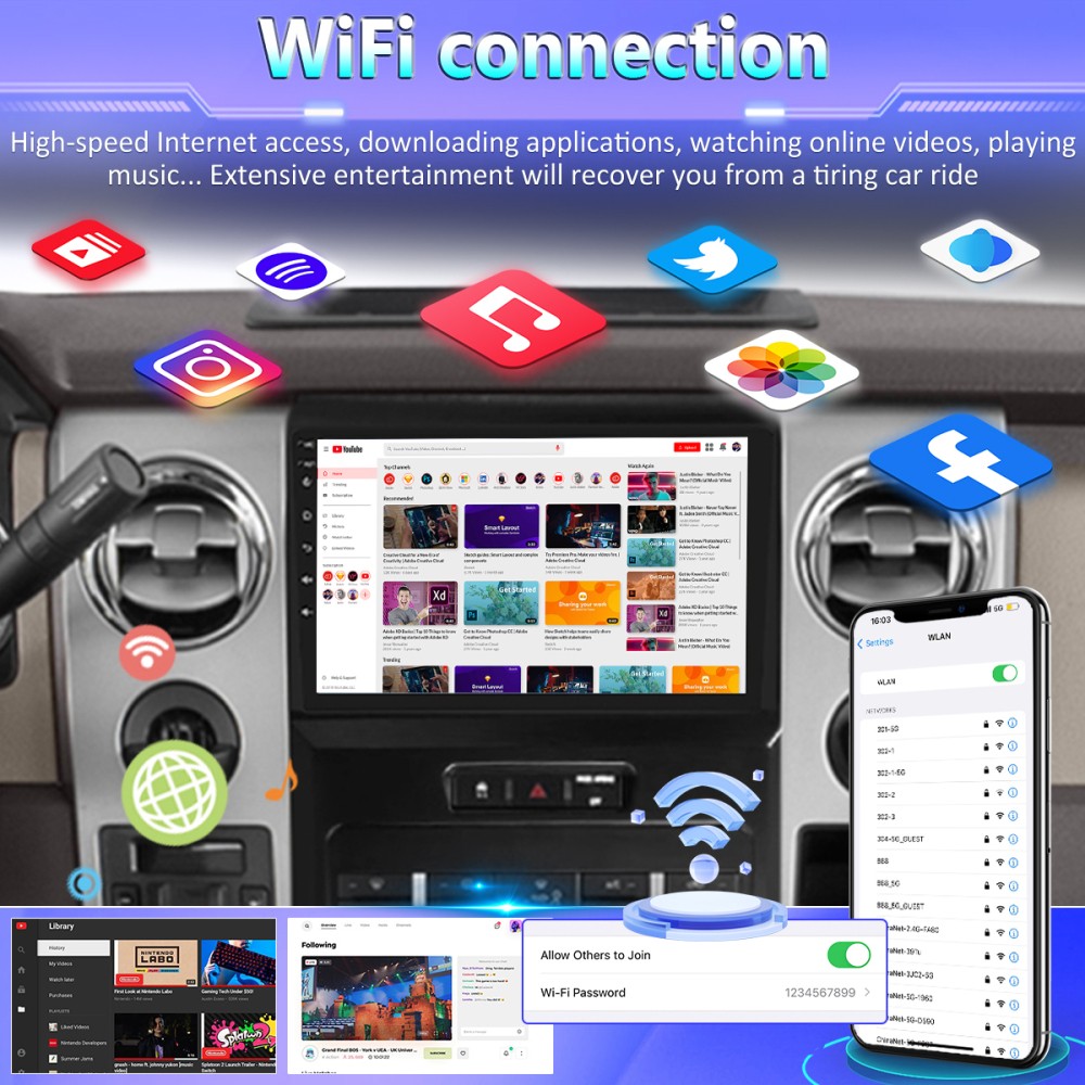 9 Inch For Ford F-150 2009-2014 Carplay Android 15 Car Stereo Radio GPS 2+64GB