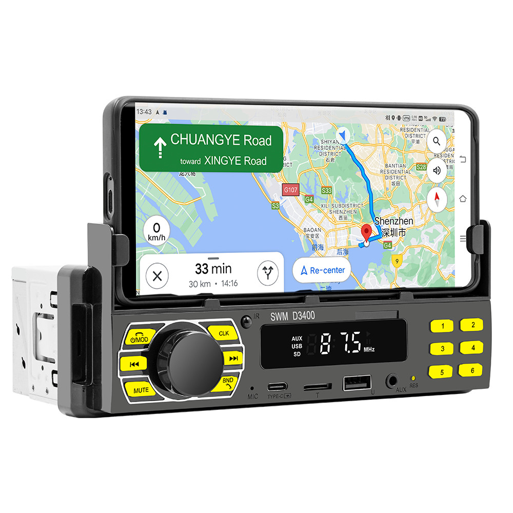 1DIN Car MP3 Player Stereo Radio Bluetooth In-Dash Digital Audio USB Positioner