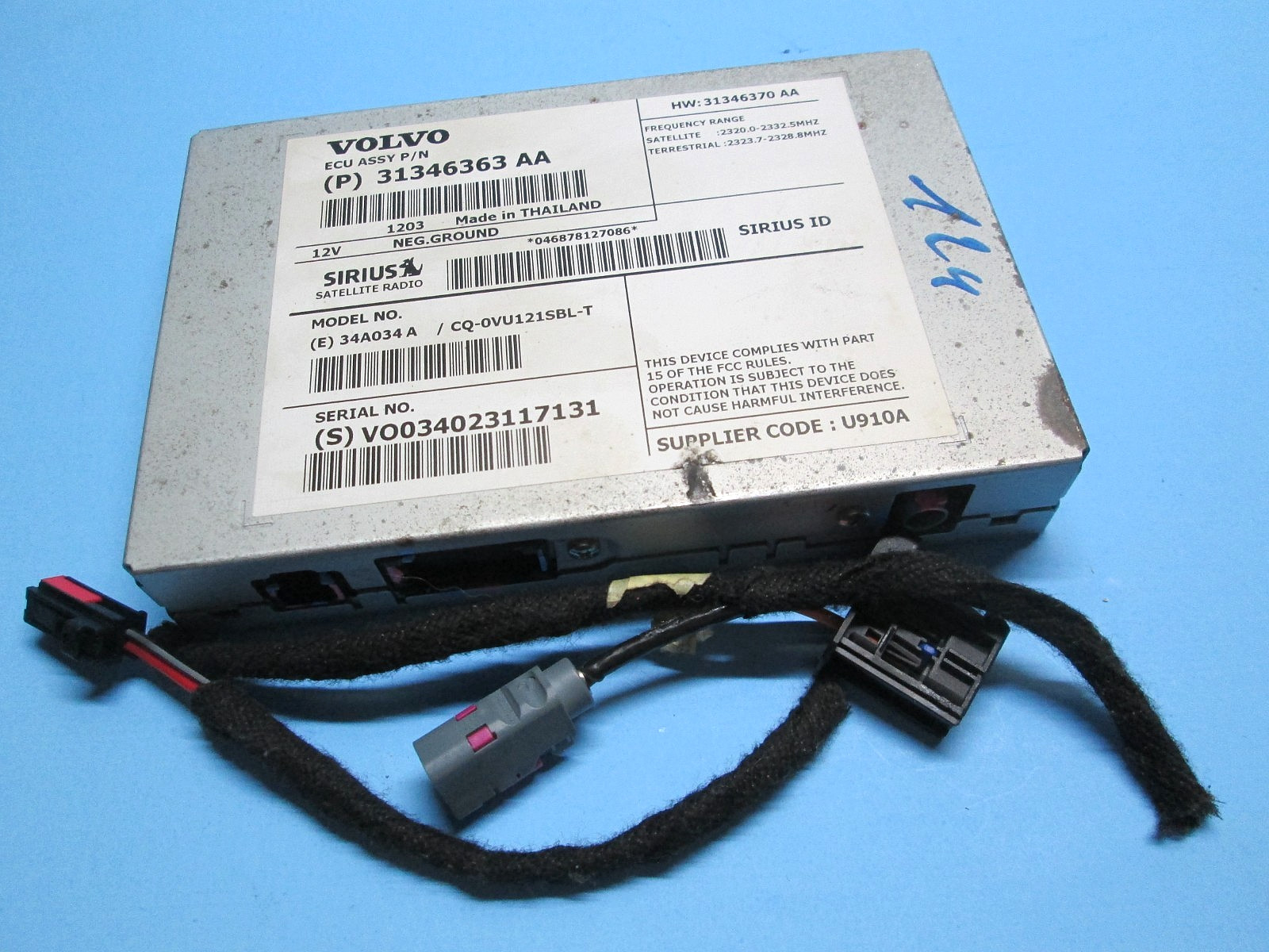 08-16 Volvo XC60 XC70 V70 Satellite Radio Receiver Control Module 32141075 OEM