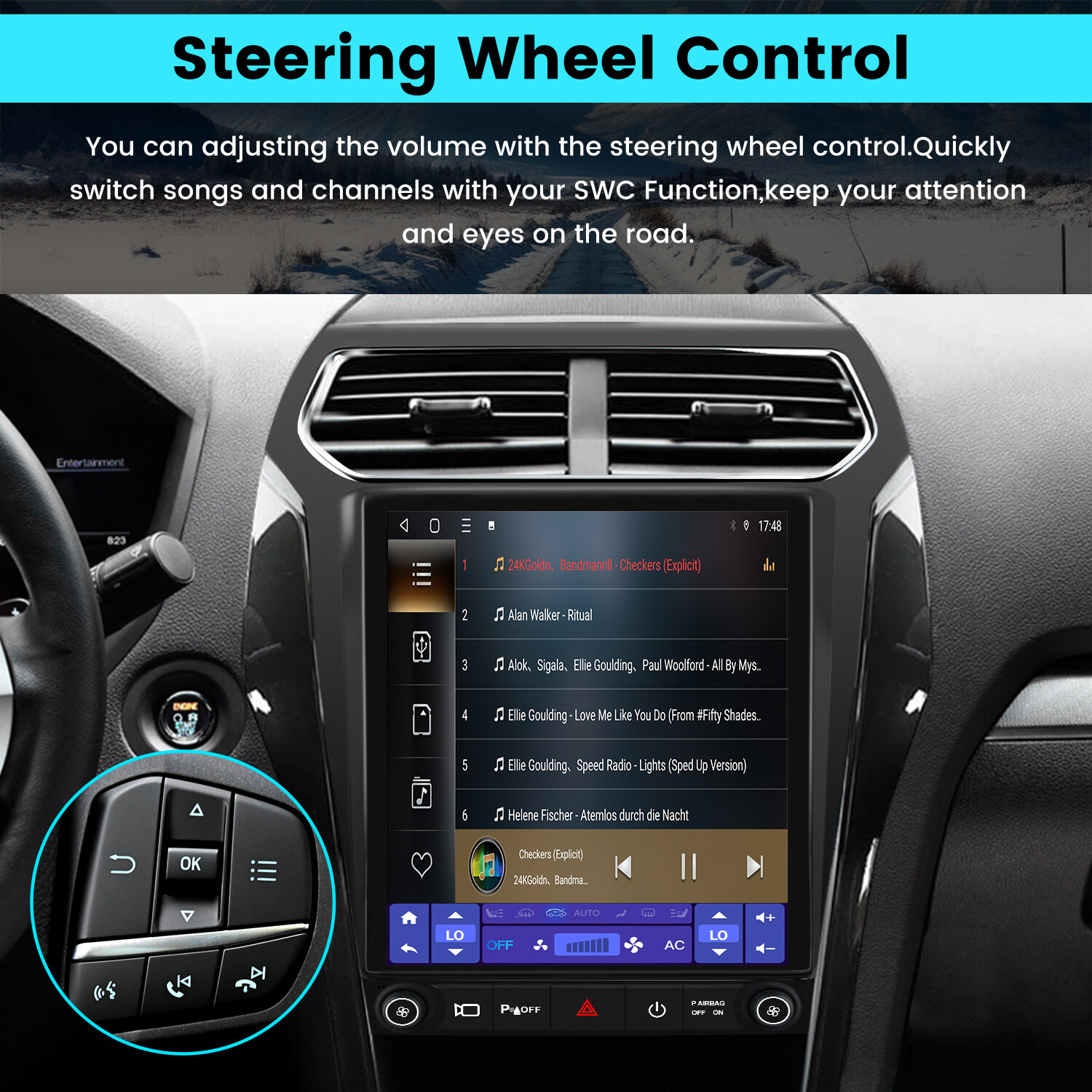 12.1″ Android 13 Car Radio Stereo 8 Core for Ford Explorer 2011-2019 CarPlay GPS