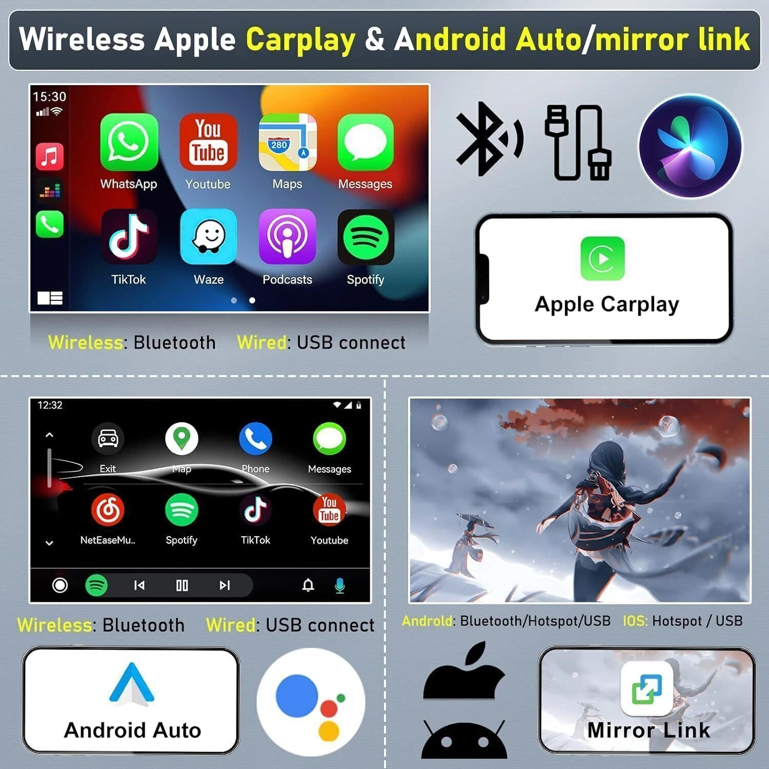 8″ Android 15 Carplay For 2008-2012 Chevrolet Malibu Car Stereo Radio GPS Navi