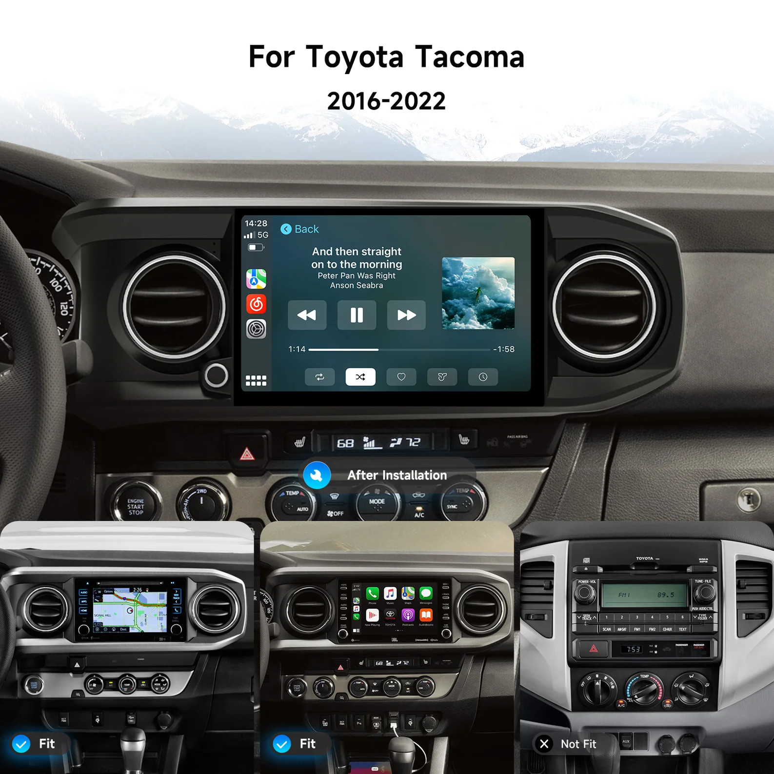Dasaita CarRadio 11.6″ For Toyota Tacoma 2016-2023 CarPlay GPS 8G+256G