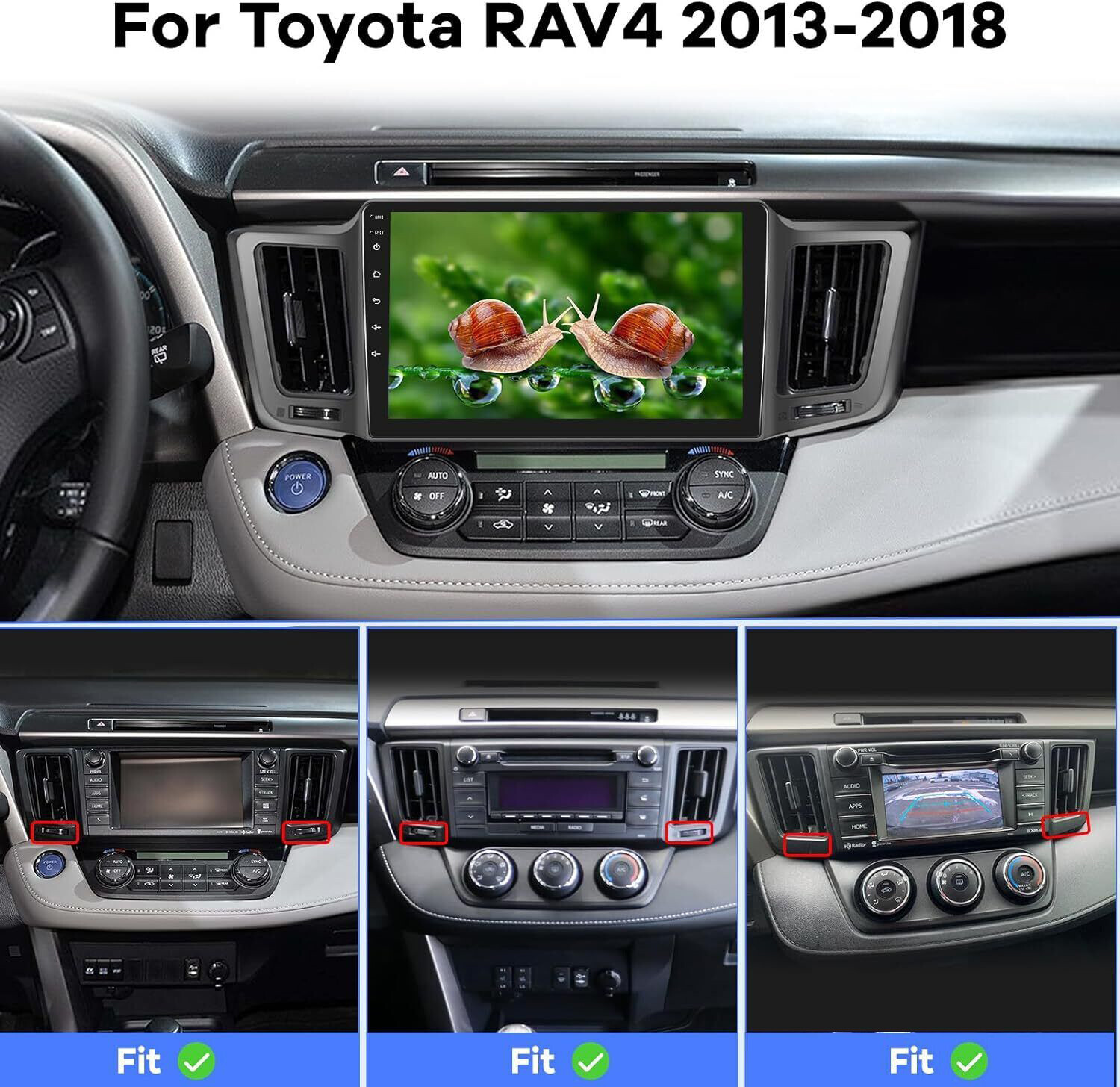 For 2013-2018 Toyota RAV4 Apple Carplay Car Stereo Radio GPS Android 13 4+64GB