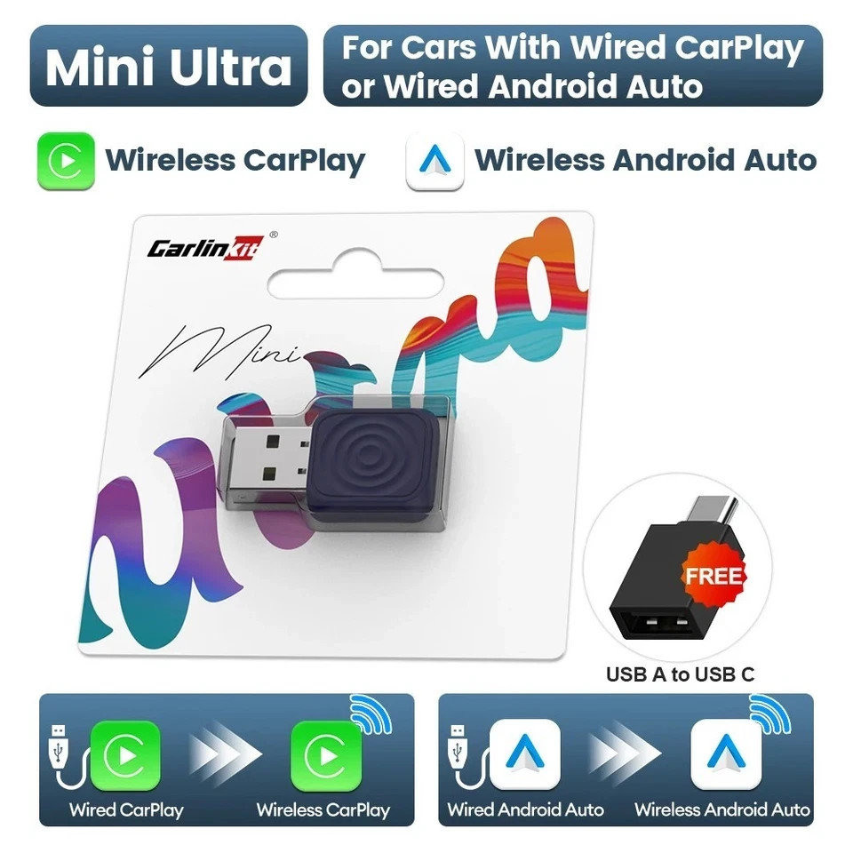 Carlinkit 5 Mini ULTRA Wireless Apple CarPlay Android Auto Adapter LATEST MODEL