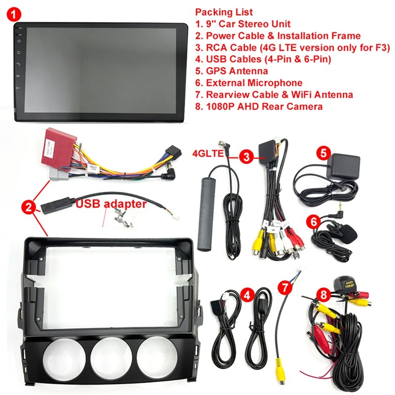 9″ Android 15 Stereo GPS Navi for Mazda Miata MX-5 2006-2015 Car Radio Carplay