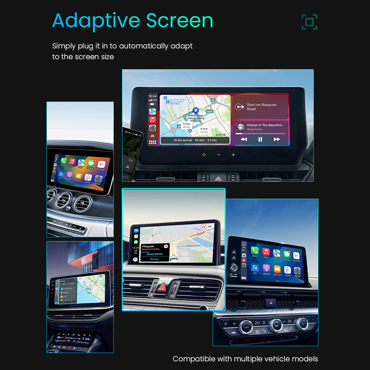 2025 Wireless CarPlay/Android Auto Adapter 5.0 USB-C 2-in-1 Smart Dongle A+