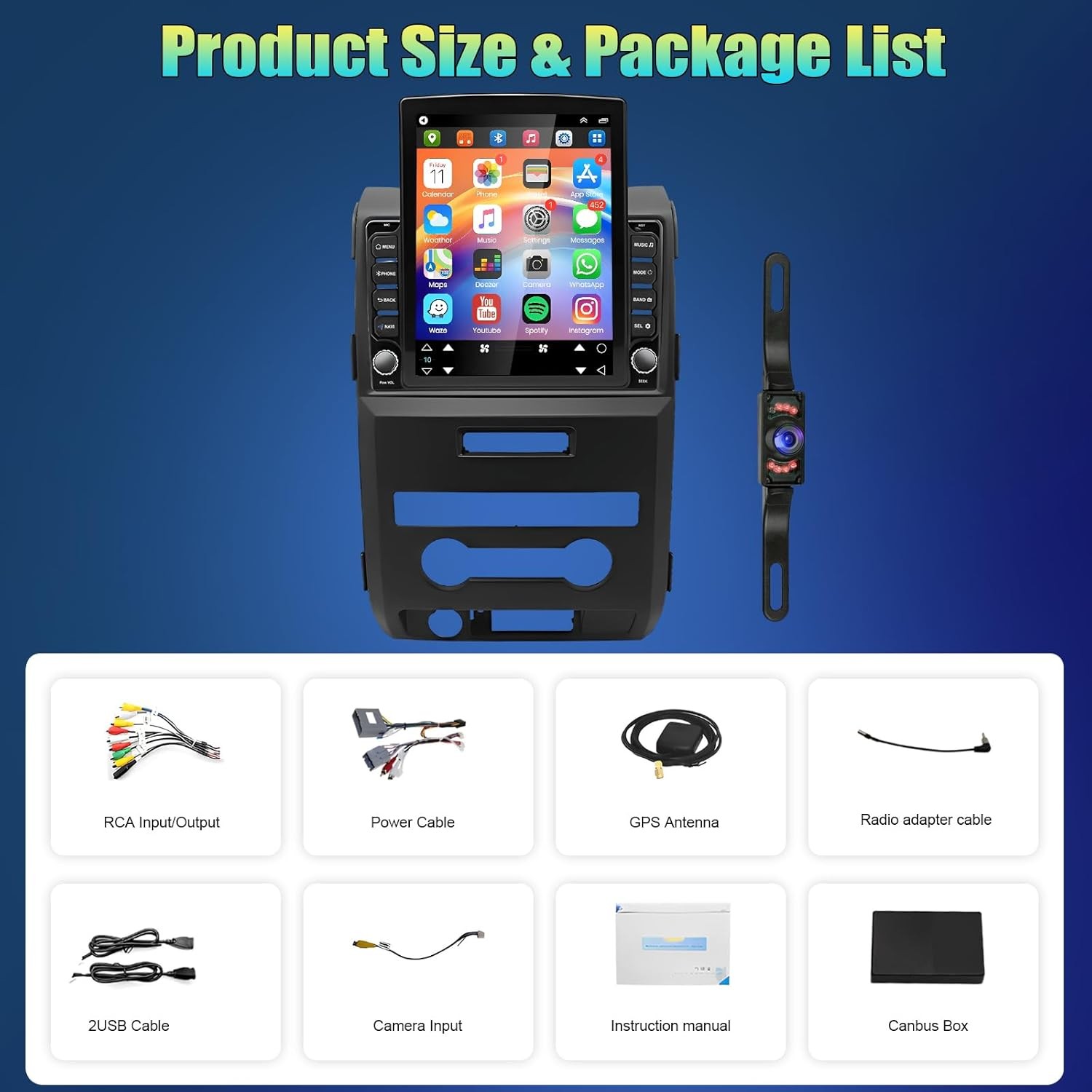 Fit for Ford F150 2009-2014 Android 13 Carplay Car Stereo GPS Navi Radio WIFI BT
