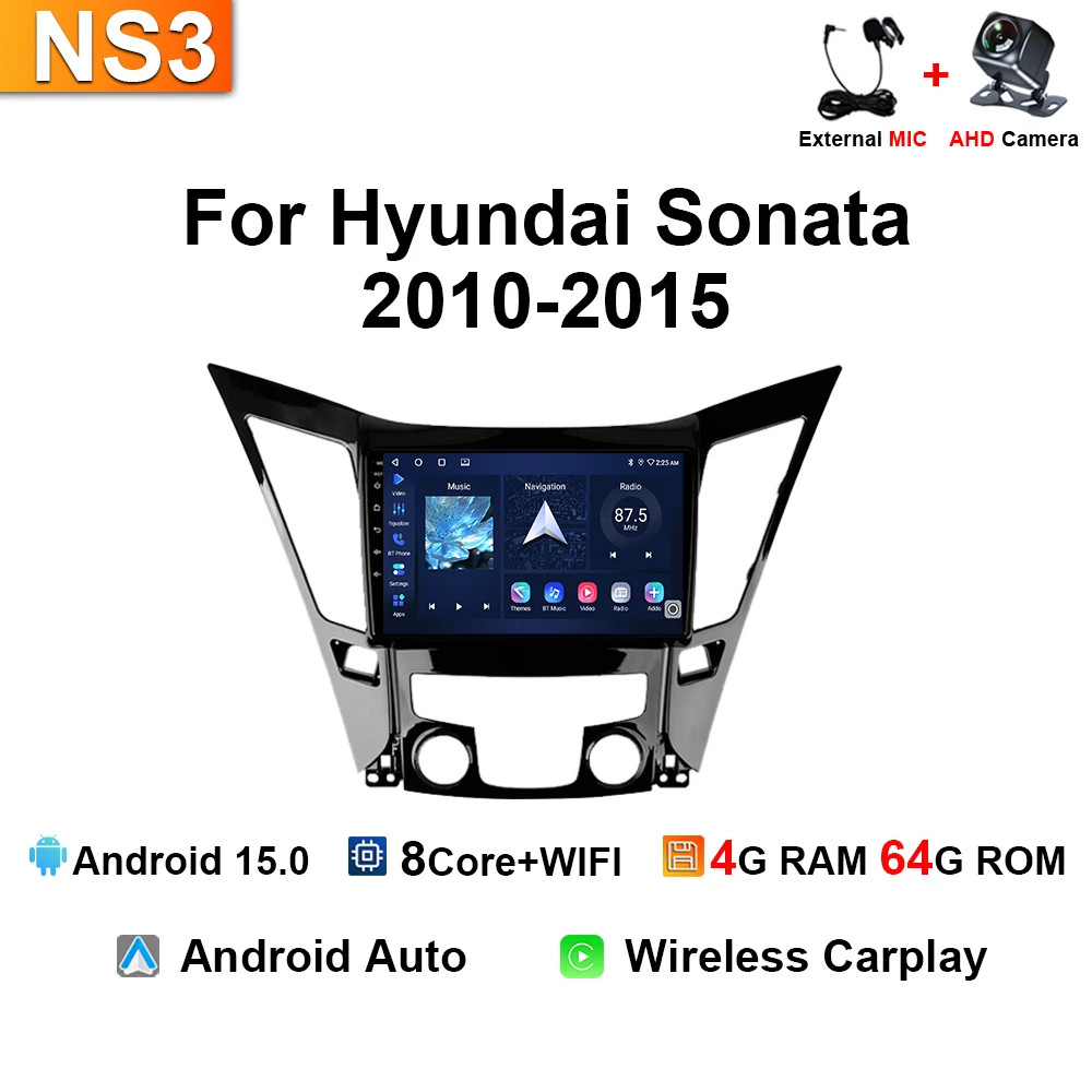 For Hyundai Sonata 2010-2015 Car Radio Multimedia Player Android Carplay GPS DSP