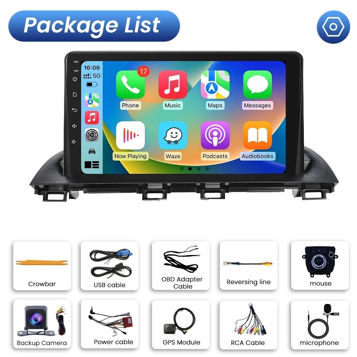 Car Radio Stereo Carplay For Mazda Mazda 3 4+64G 9in Carplay 4+64G