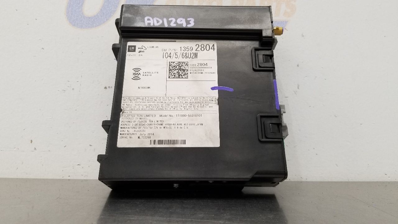 14 GMC SIERRA 1500 RADIO AUDIO RECEIVER 13592804