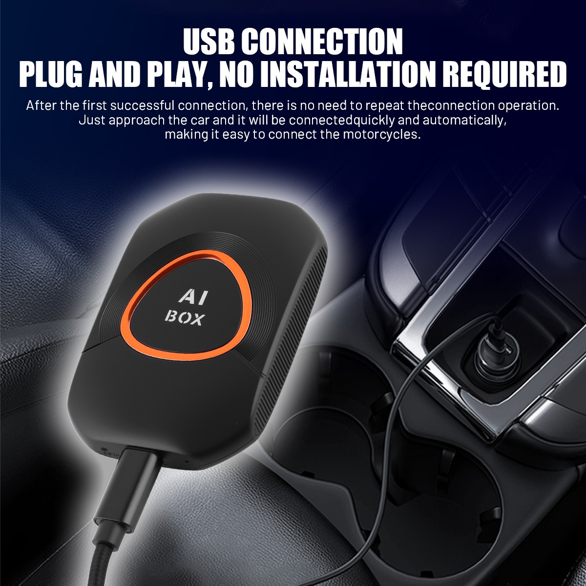 4-in-1 Wireless CarPlay AI box Android Auto Adapter Converter w/ Netflix YouTube