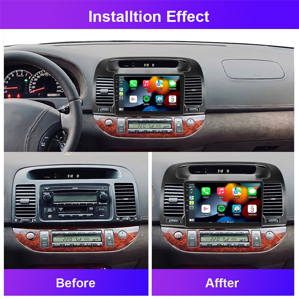 For Toyota Camry 2001-2006 Car Stereo Radio Apple Carplay Android 15 GPS 4+64GB