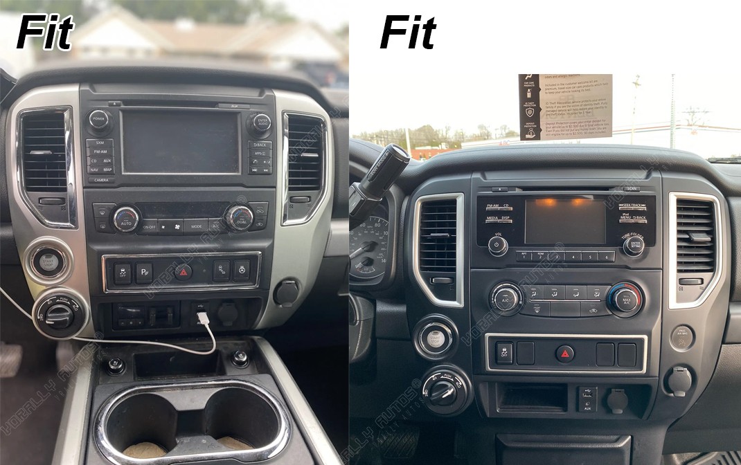 For 2017-2019 Nissan Titan Android 15 Carplay Rotated Car Stereo Radio GPS Navi