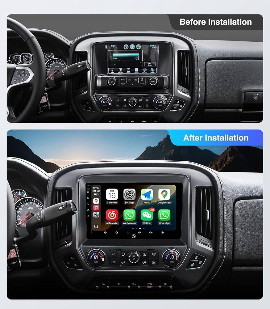 10″ Car Radio Stereo Upgrade for Chevy Silverado & GMC Sierra 2014-2018 Carplay