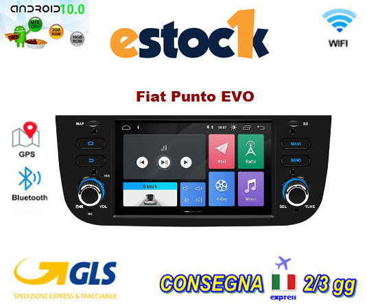 CAR TABLET CAR RADIO ANDROID 14 1 DIN FIAT PUNTO EVO 2012-2016 2GB RAM 32GB ROM