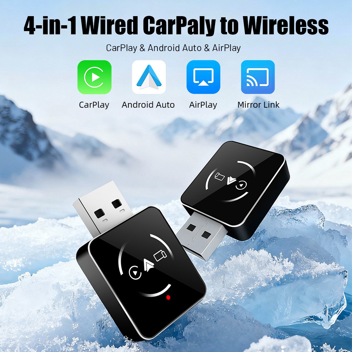 USB Wireless CarPlay Adapter for Apple iPhone / Android Auto Adapter Plug & Play
