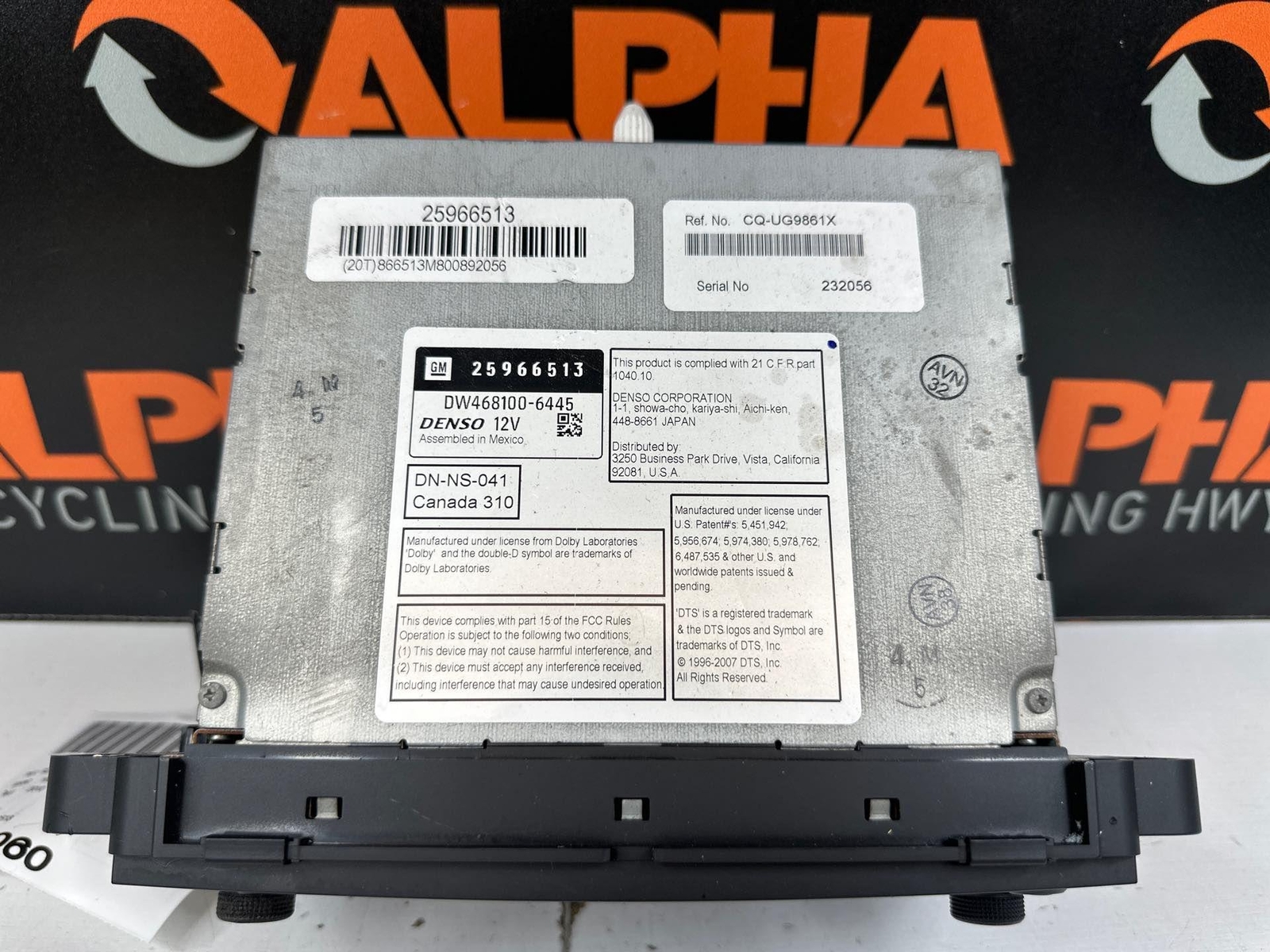 Audio & Visual Equip.(radio) GMC YUKON XL 1500 10