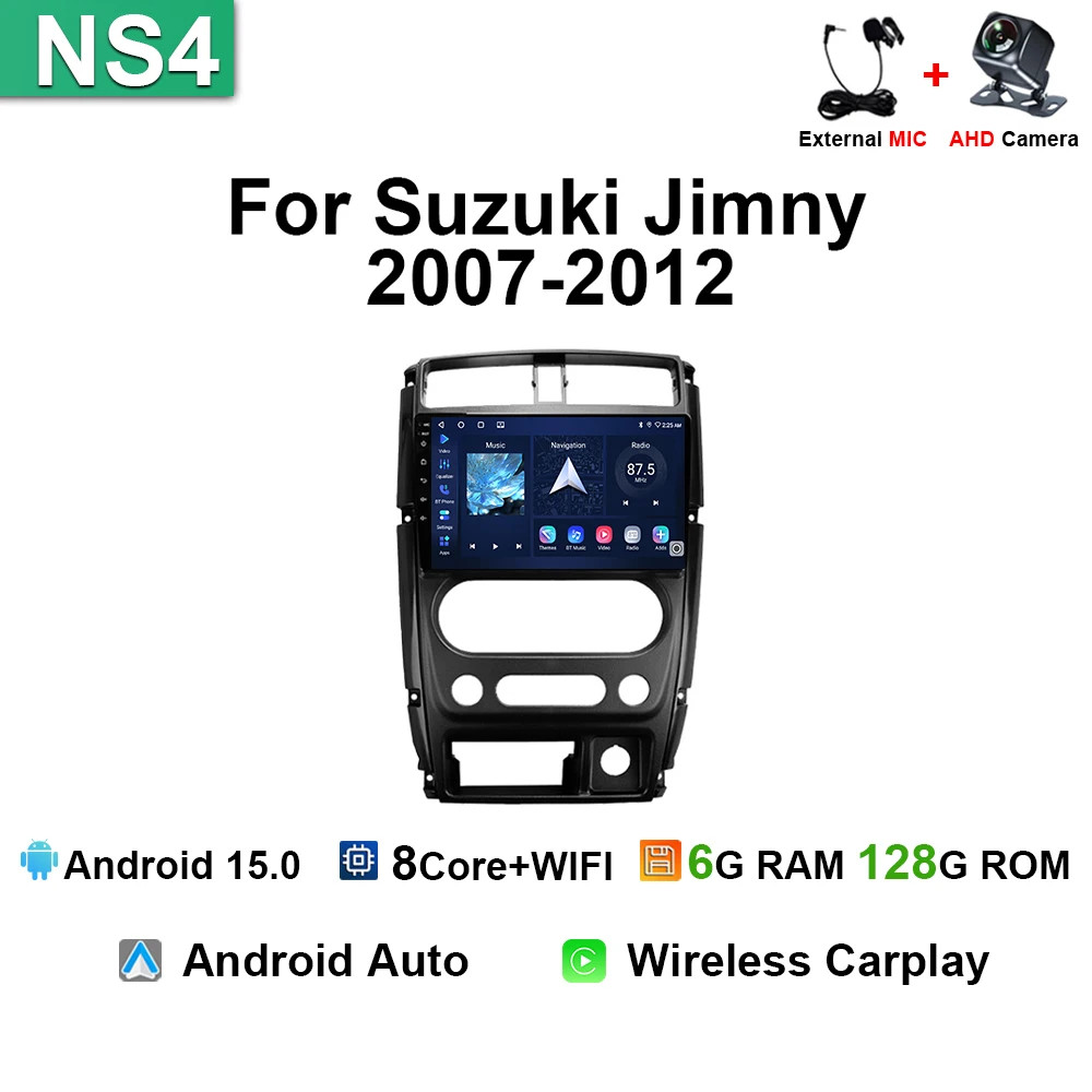 For Suzuki Jimny 2007-2012 CarPlay Auto Multimedia GPS Navi Android 15 Car Radio