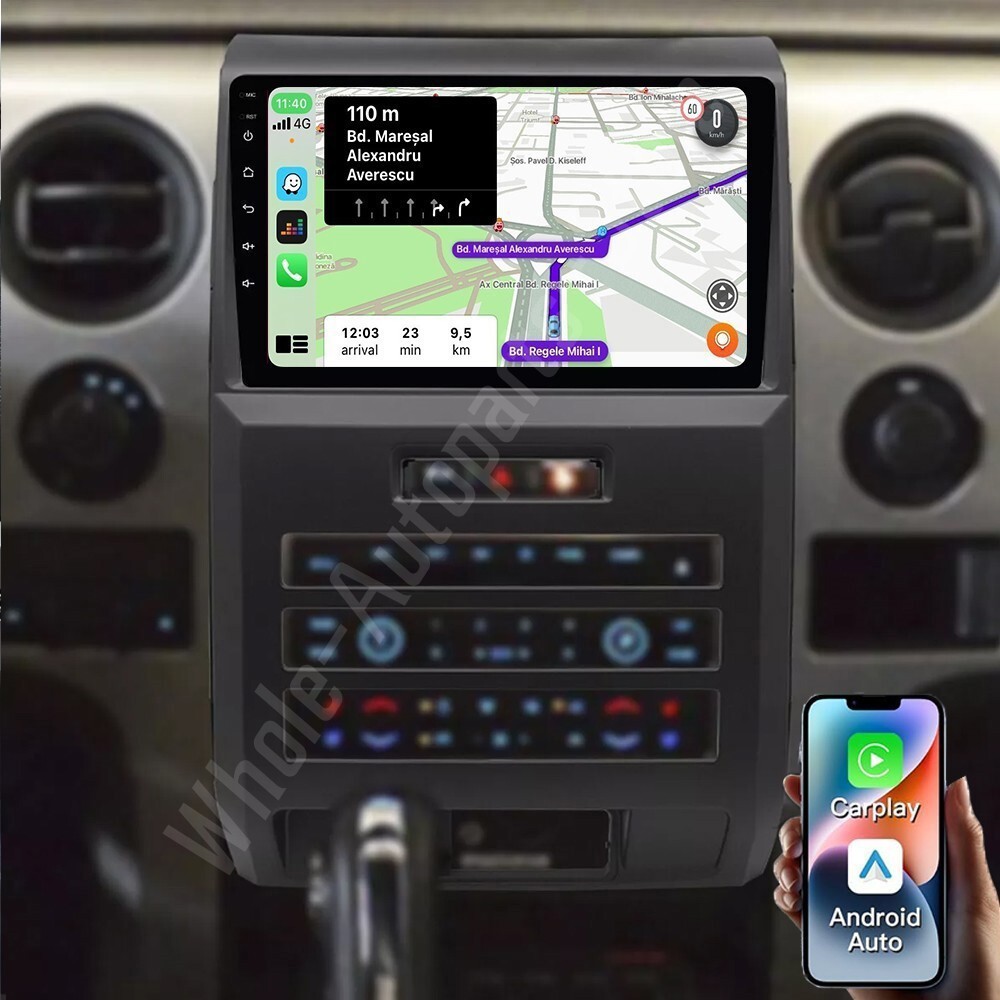 9″ Car Stereo Radio GPS Navi Android 15 CarPlay For Ford F150 2009-2014 F-150