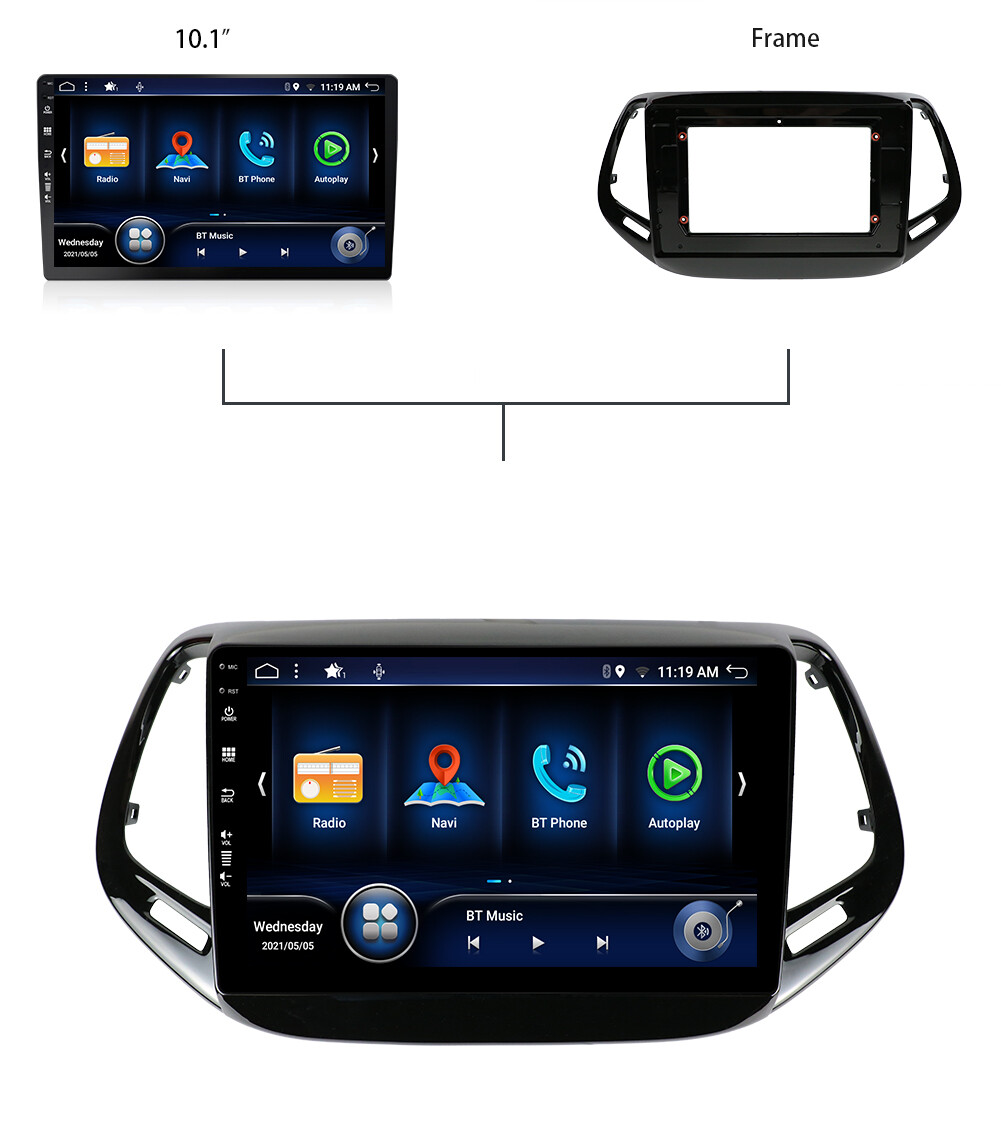 10.1″ 128GB CarPlay Car Stereo Radio Android 13 AM Navi For 2017-19 Jeep Compass