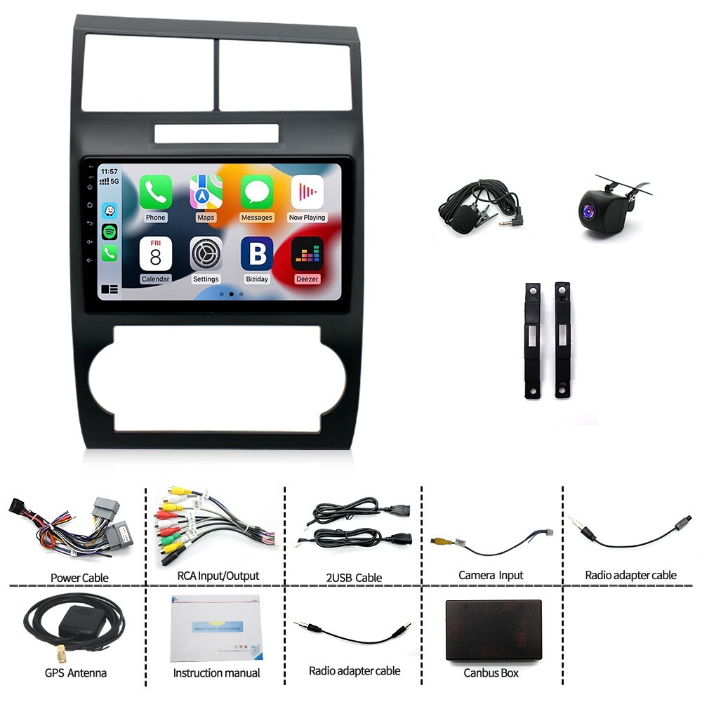 4+64G For Dodge Charger 2006-2007 Android15 CarPlay Car Stereo Radio GPS WIFI