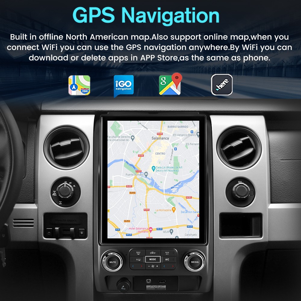 For Ford F150 2009-2012 4G CarPlay 4+64GB Android15 12.1“Car Radio GPS Navi WIFI