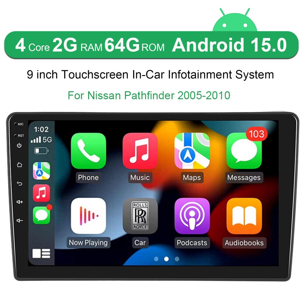 9” Car Radio Stereo For Nissan Frontier 2005-2008 Android 15 Carplay GPS Navi