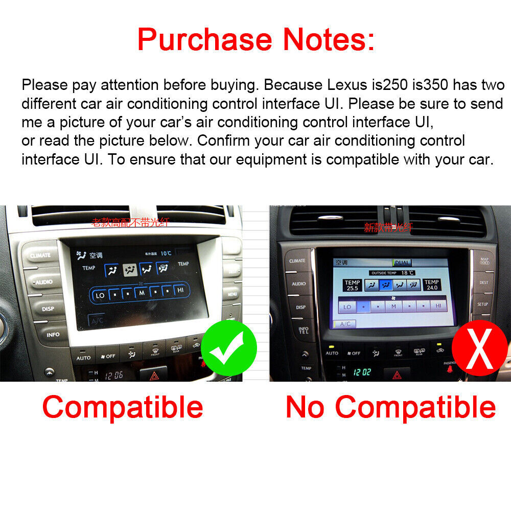 FOR LEXUS IS250 IS350 2006-2012 ANDROID 12 APPLE CARPLAY CAR STEREO RADIO FM/RDS