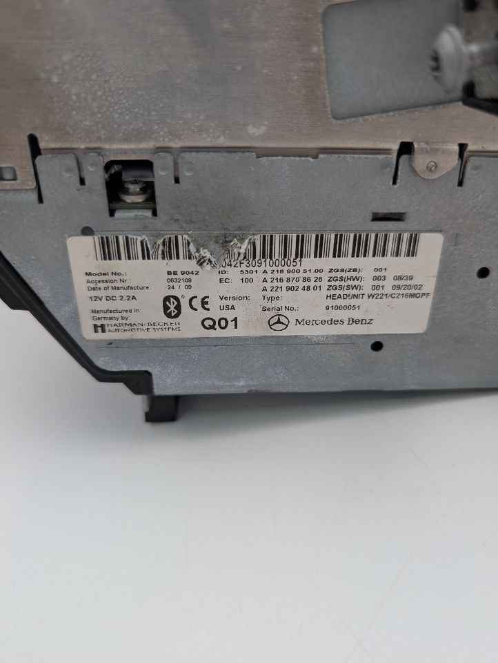 Audio Equipment Radio 216 Type CL550 Receiver Fits 10 MERCEDES CL-CLASS 350694