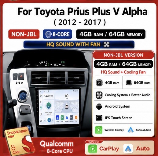 9” Toyota Prius V 2012-2017 8-Core Android Car Stereo HQ sound CarPlay 4GB 64GB