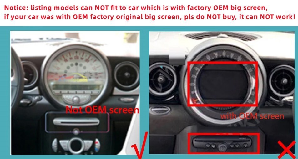 For 2007-2014 BMW Mini Cooper R56 R60 9″ Apple Carplay Radio Android 15 GPS AHD
