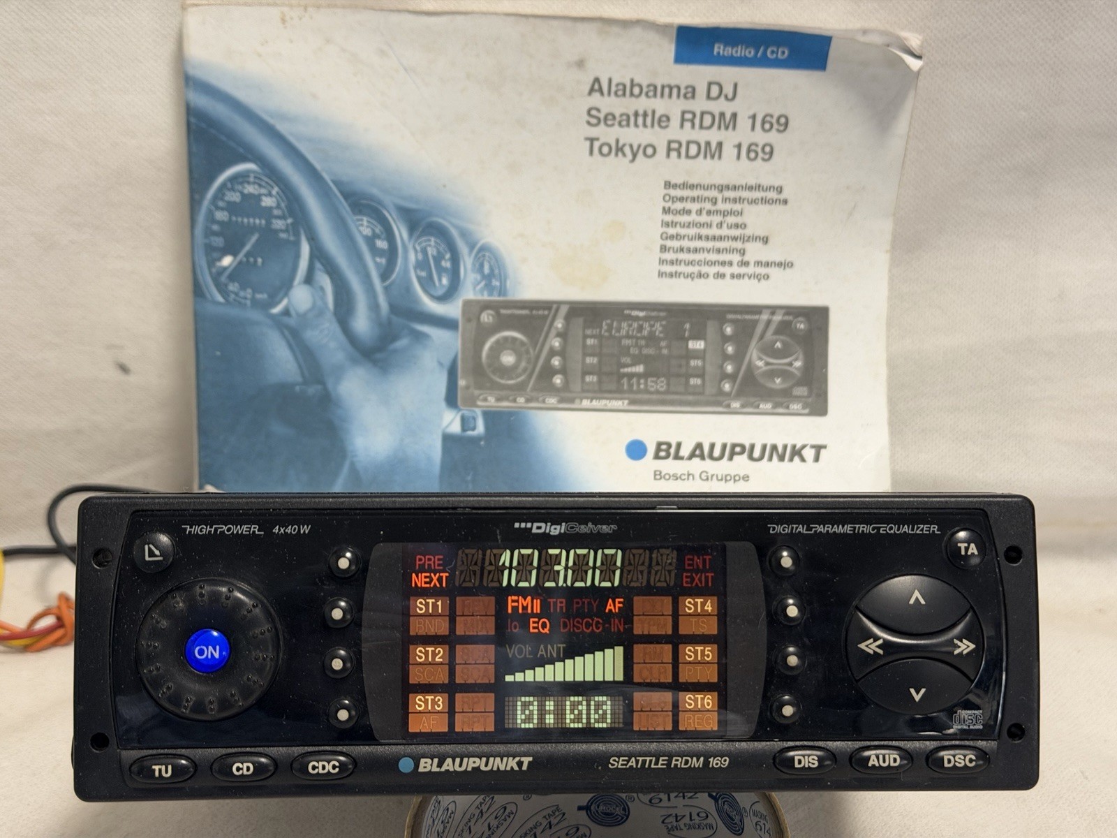 BLAUPUNKT SEATTLE RDM 169 DIGICEIVER HIGH POWER W/ CODE & KEY CARD USER MANUAL
