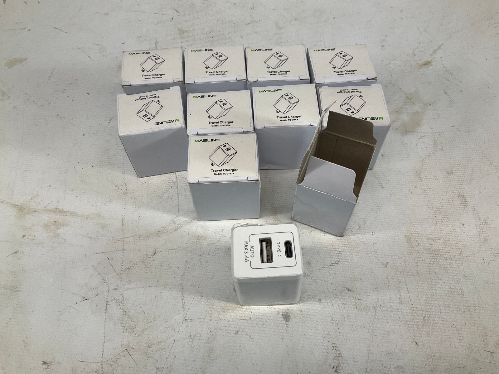 Maeline USB Type C & USB Charger Universal Dual Port Set Of 10 B