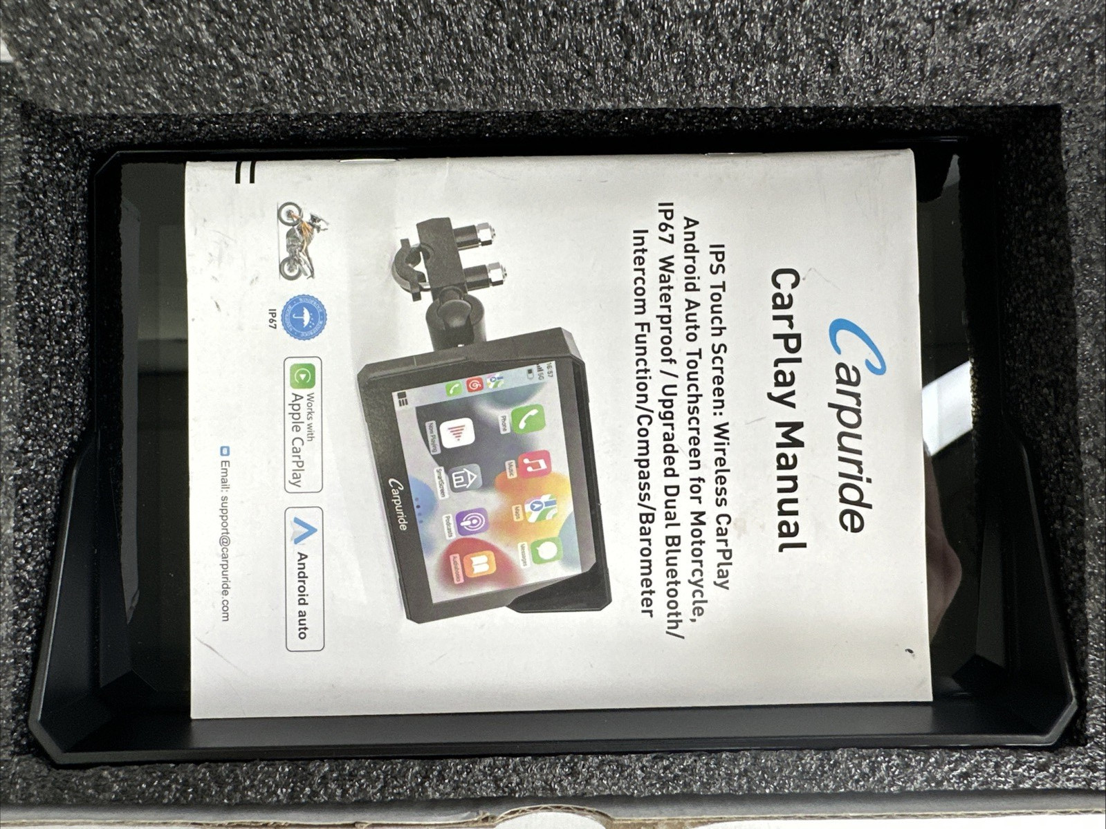 Carpuride W702PRO Motorcycle CarPlay Android Auto Dual Bluetooth – 7″ – New Open