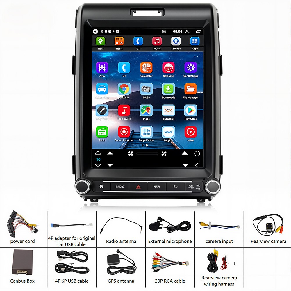 4+64G Car Radio Stereo Apple CarPlay Android 15 GPS Nav For 2013-2014 Ford F150