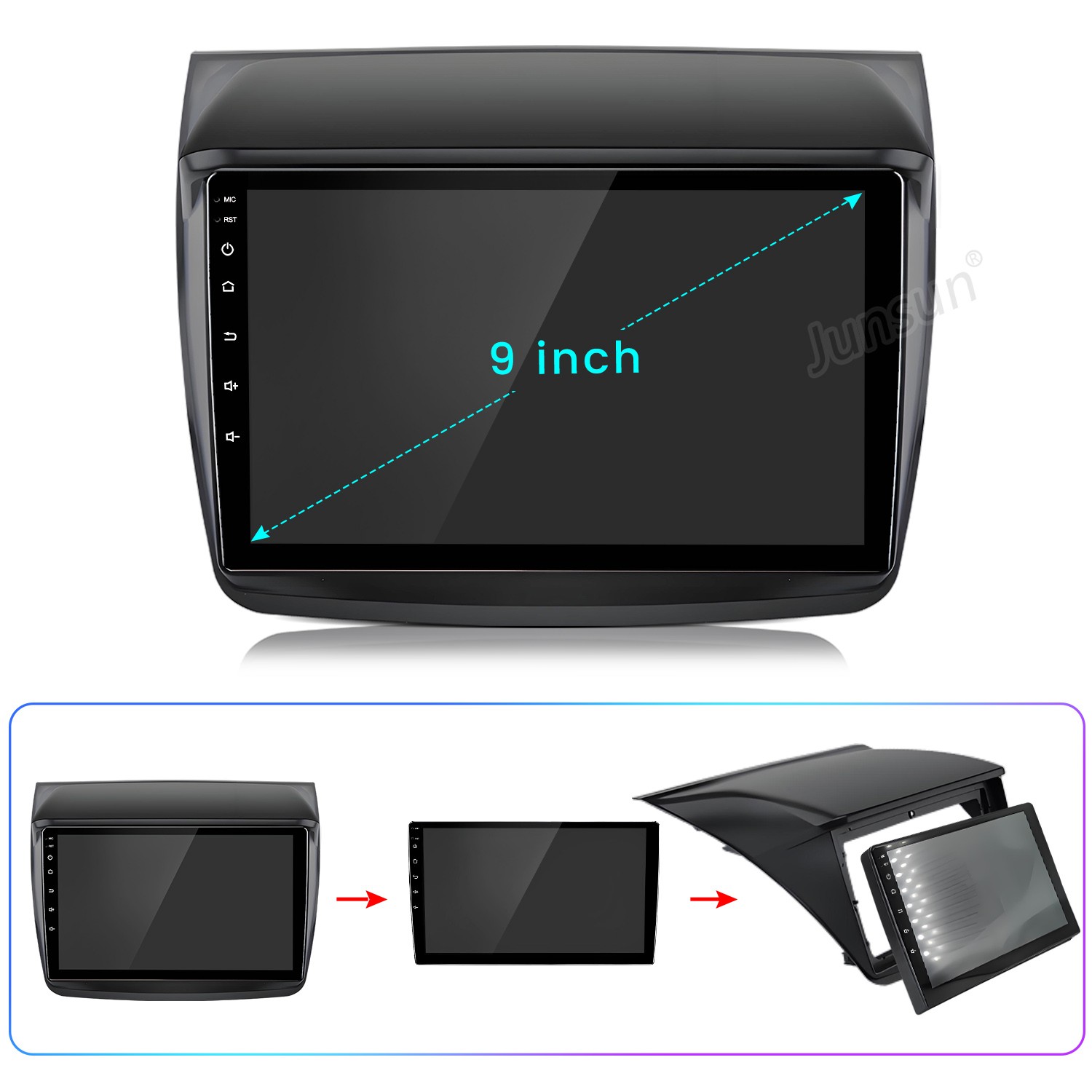 9″For Mitsubishi Pajero Sport 2 L200 Triton 8Core 6+128G Android14 Carplay Radio