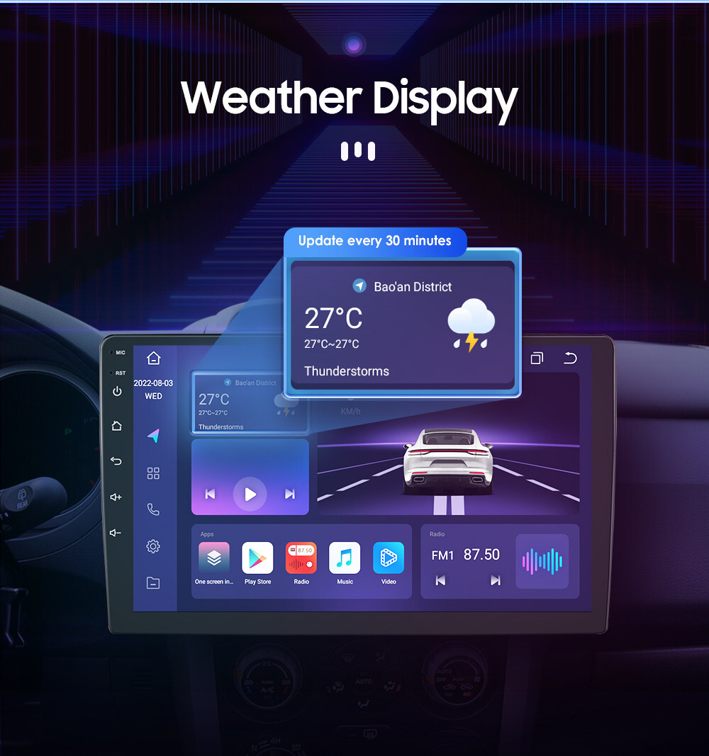 In Dash 10.1″QLED 1280*720 Car Android Octa Core Stereo DSP GPS Radio Carplay US