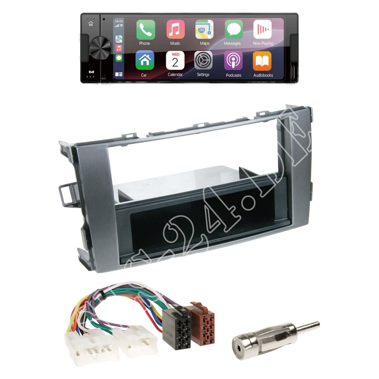Ampire CPR60 Radio DAB + CarPlay with installation kit for Toyota Auris (E1) from 2007