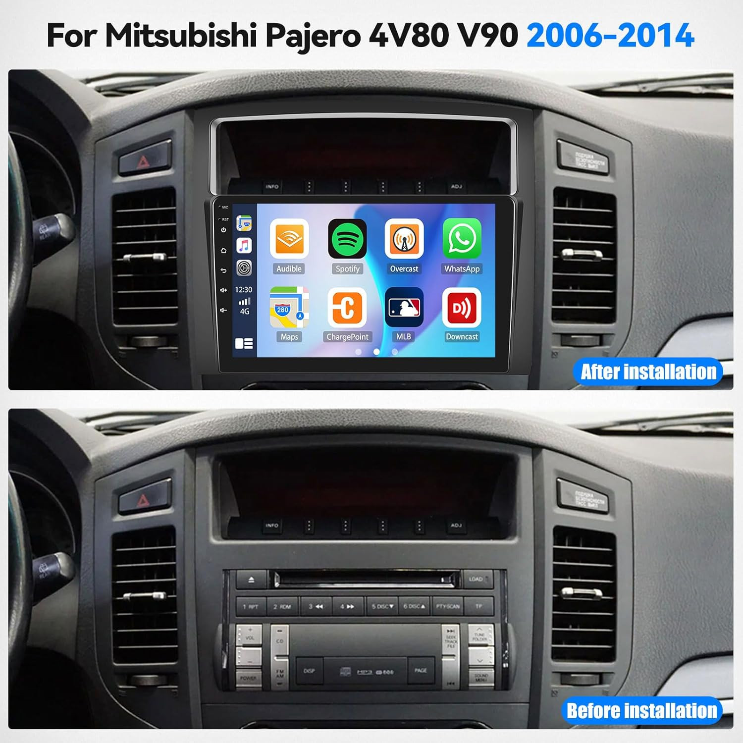 CarPlay Car Stereo For Mitsubishi Pajero 2006-2016 Android 14 GPS Navi 6GB+128GB