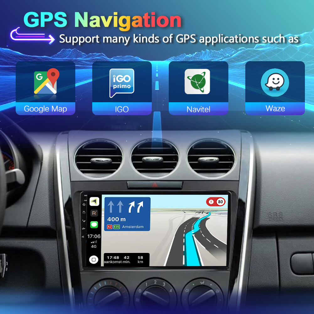 6+128GB For Mazda CX-7 2007-2014 Android 14 Car Stereo Radio GPS CarPlay DSP AHD