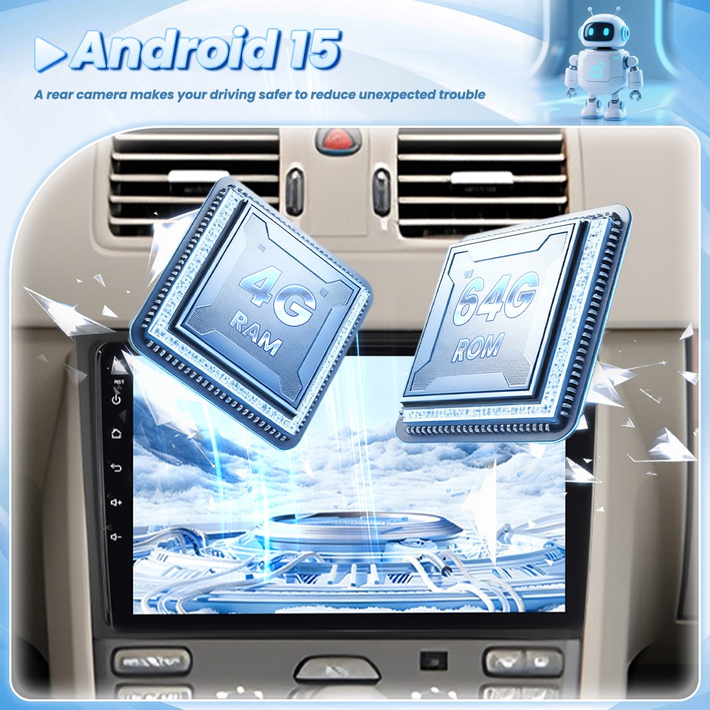 4+64GB 10.1” For Volvo XC90 2004-2014 Android 15.0 Car Stereo Radio GPS Carplay