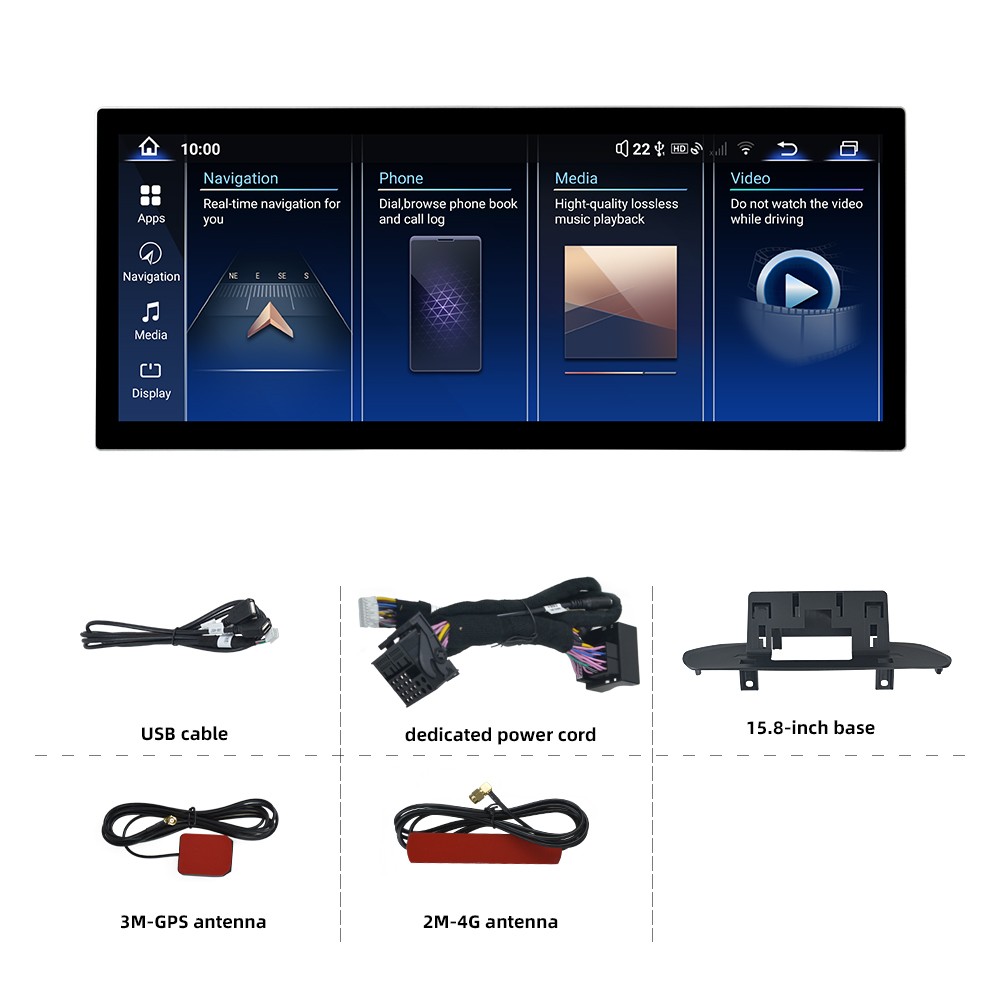 15.8″ Android 15.0 Radio Stereo GPS For BMW X5 X6 Apple Carplay With NBT System