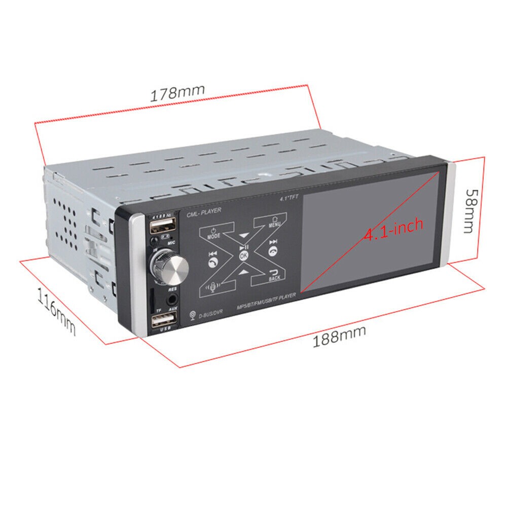 4″ 1DIN Car Stereo MirrorLink BT MP5 Player RDS AI Voice Touch FM AUX USB TF SWC
