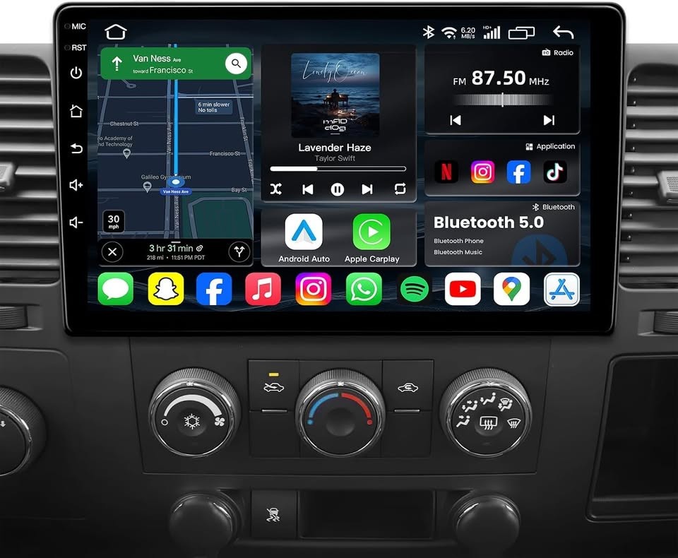 Jingelsye 10.1″ CarPlay Radio for [2007 – 2013] Chevy Silverado GPS BT WiFi